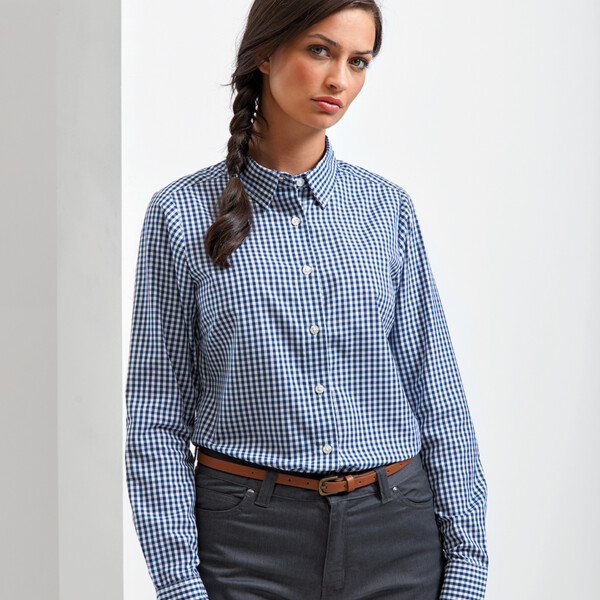 Premier Ladies Maxton Check Long Sleeve Shirt Thumbnail