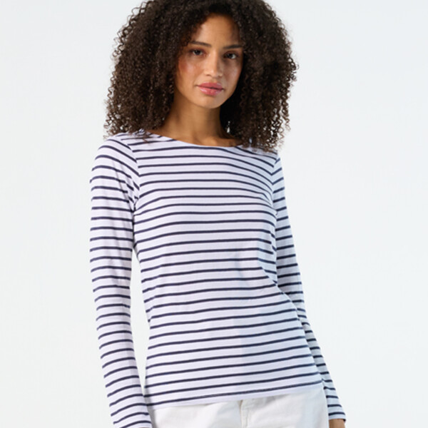 SOL'S Ladies Marine Long Sleeve Striped T-Shirt Thumbnail