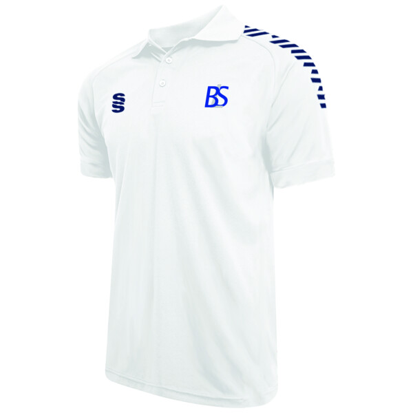 Brine Leas School White Dual Polo Shirt Men's - Adult Thumbnail